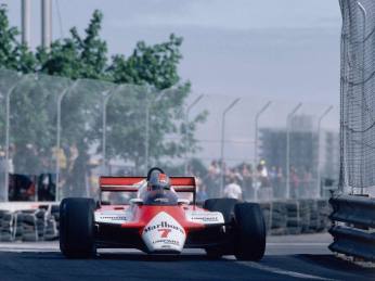 John Watson racing the MP4 at the Detroit GP back in 1982