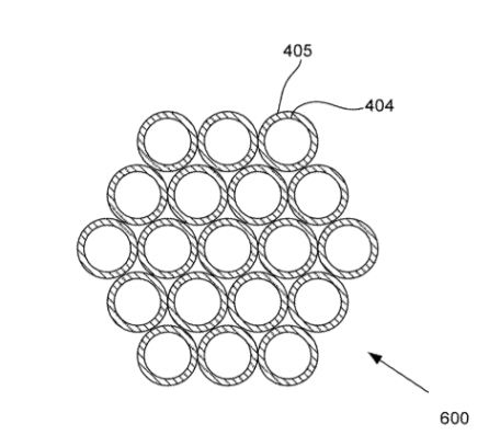 A cross sectional view of a toe of fibers, in accordance with the specification